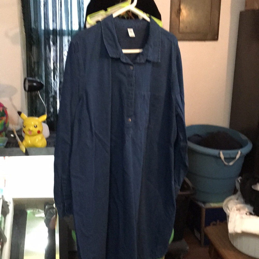 Old navy xxl blue shirt dress